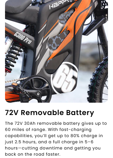 HappyRun 6500W Electric Dirt Bike G300 Pro